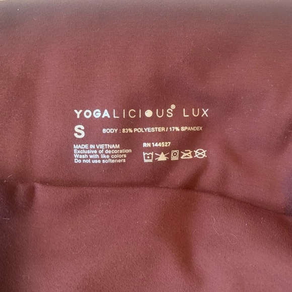 Yogalicious Lux - Burgundy Leggings - Size Small - Picture 2 of 2